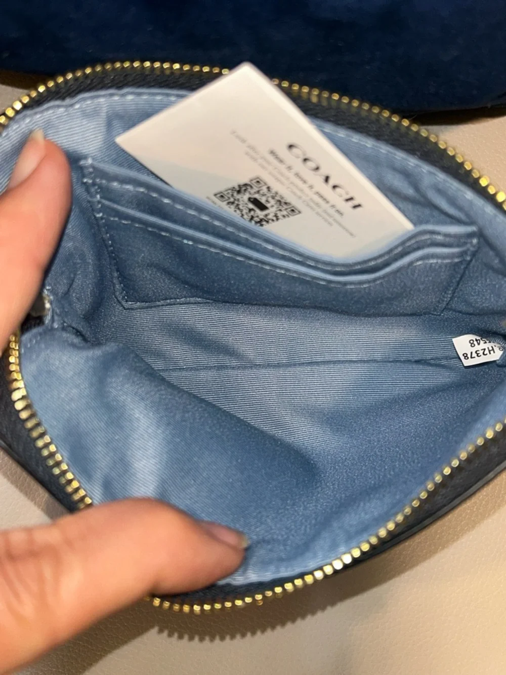 Coach Monogram Wristlet - Blue & Brown - Picture 8 of 10